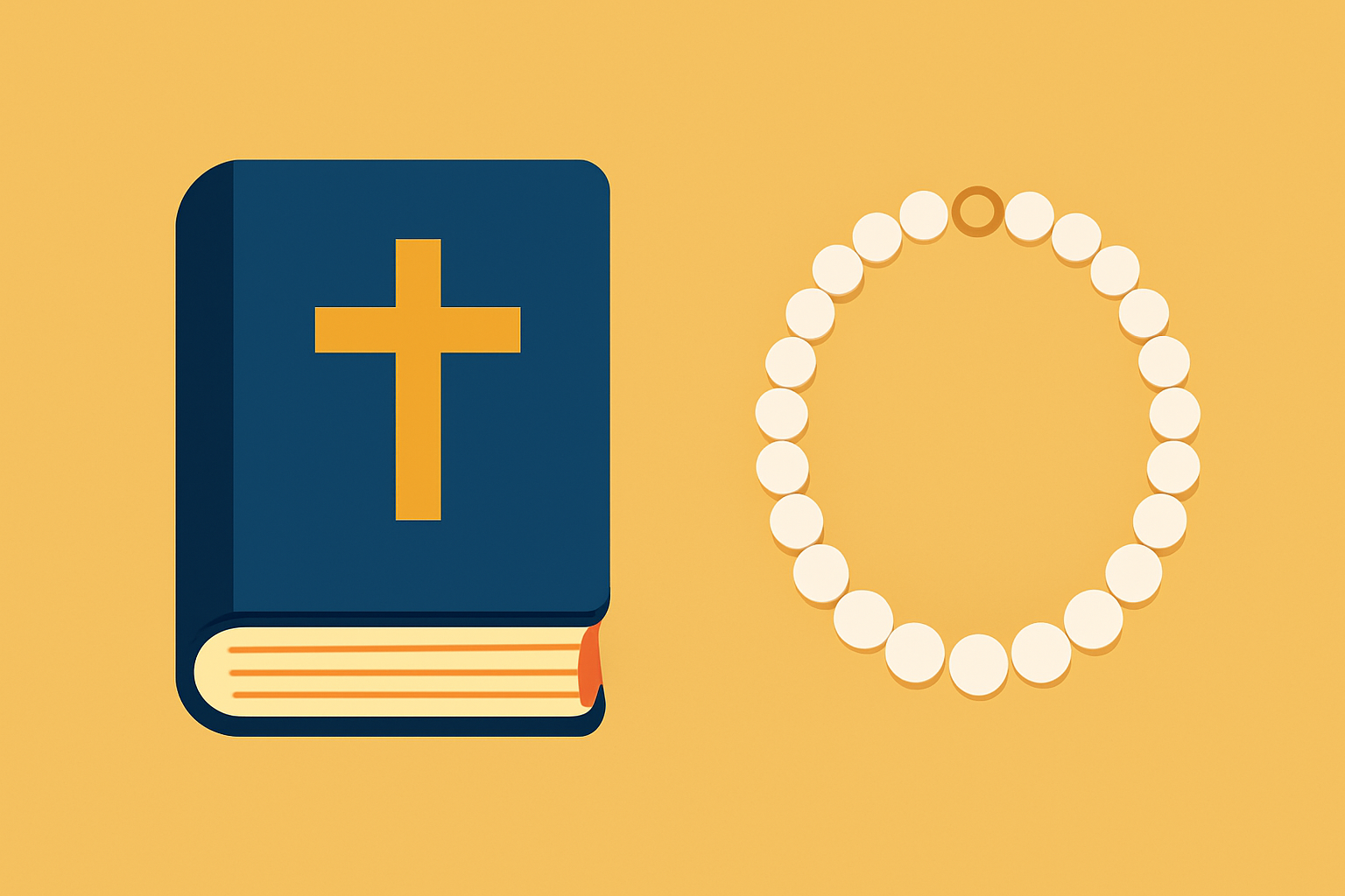 聖書と真珠のイメージイラスト