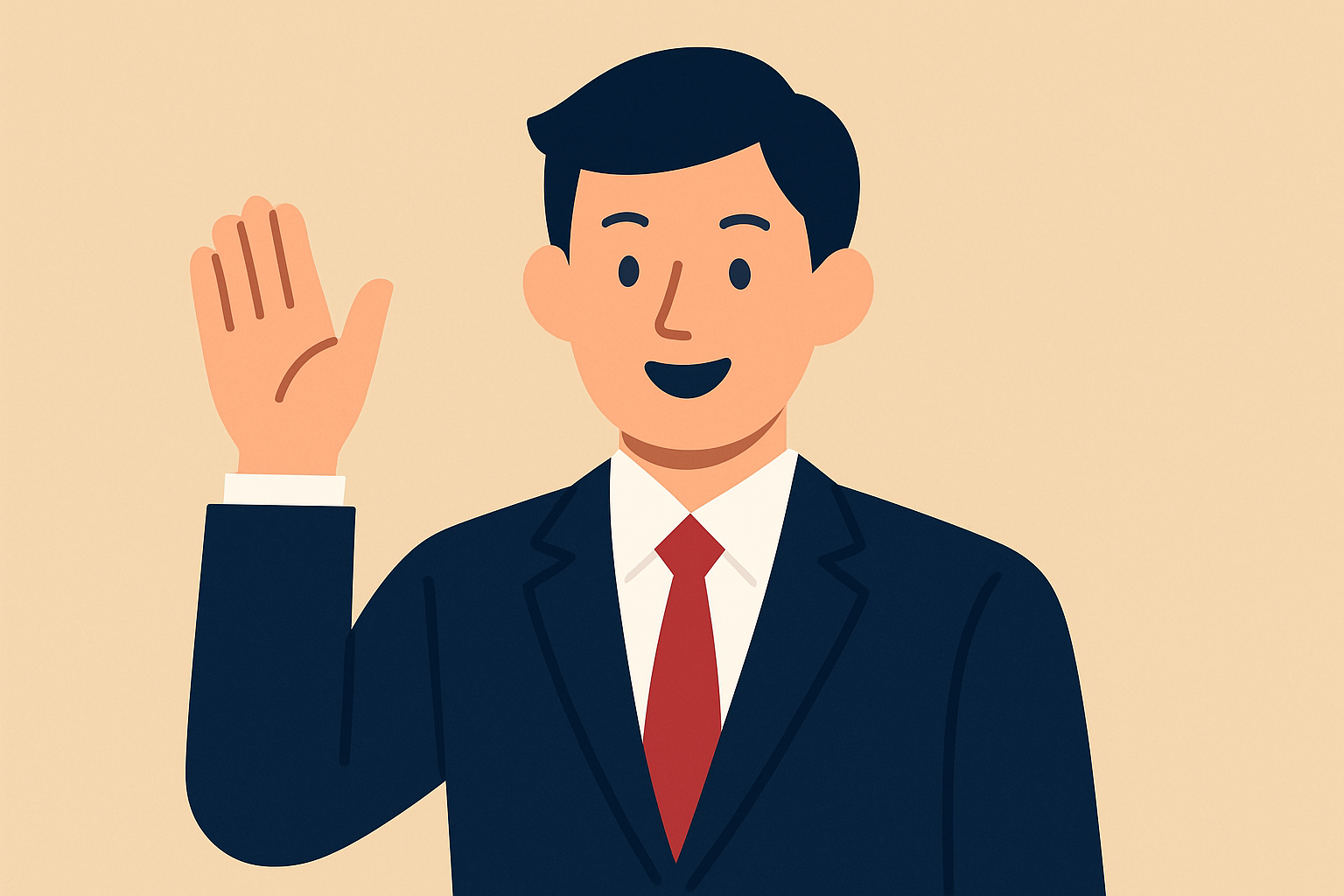 快く「はい」と返事をするビジネスパーソンのイラスト