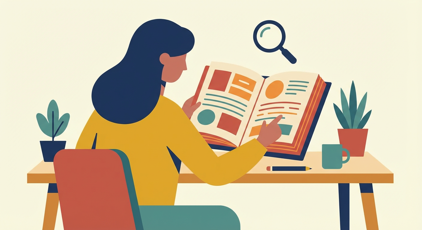 辞書を調べる様子のイメージ