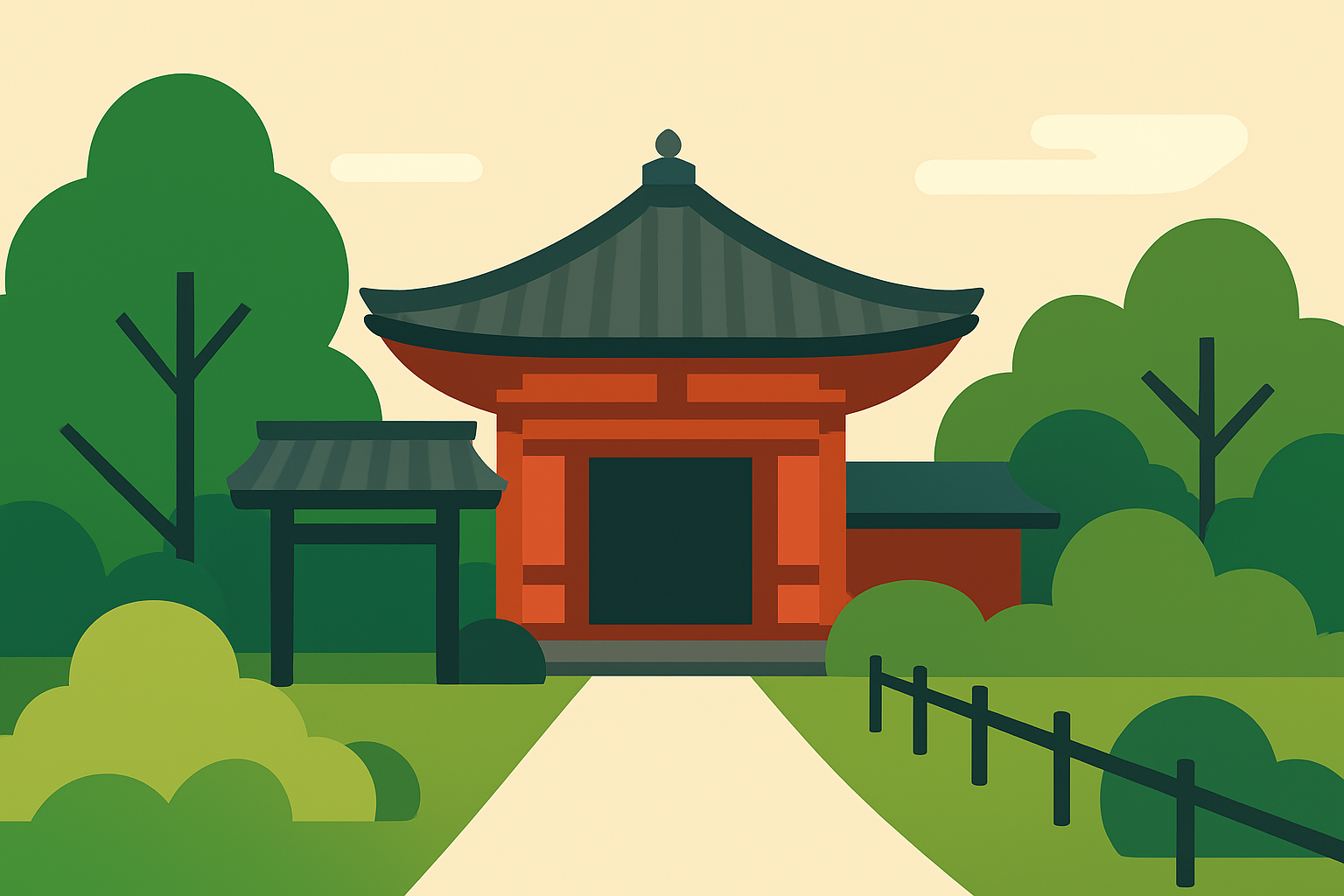 縁切寺（東慶寺）のイメージイラスト