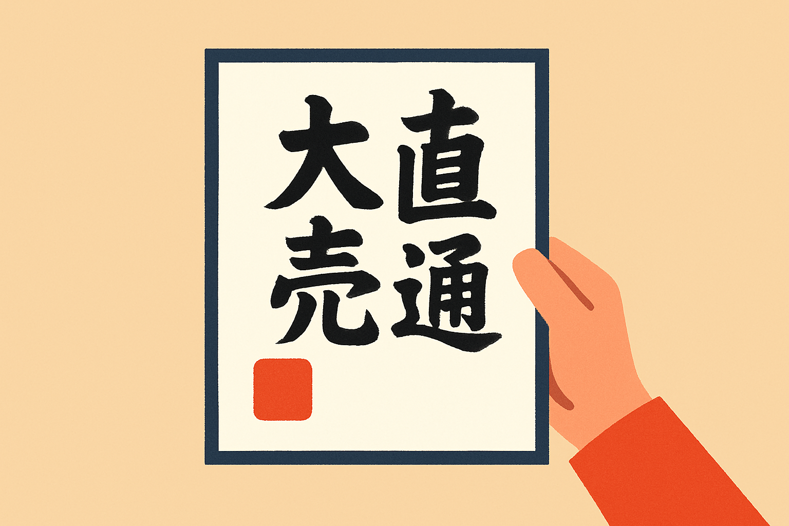 座右の銘・書道のイメージイラスト