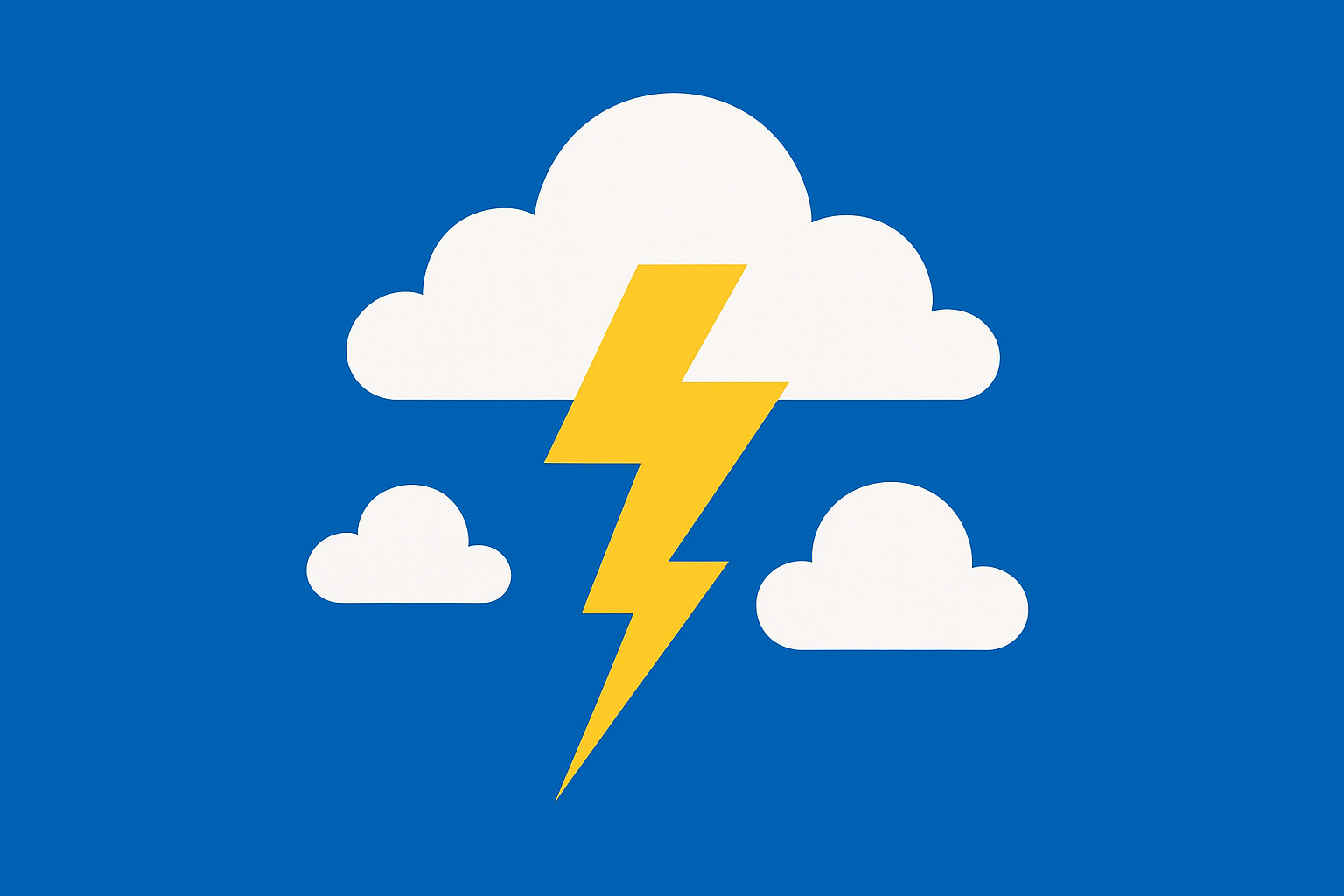 青い晴天に雷が落ちるイメージイラスト