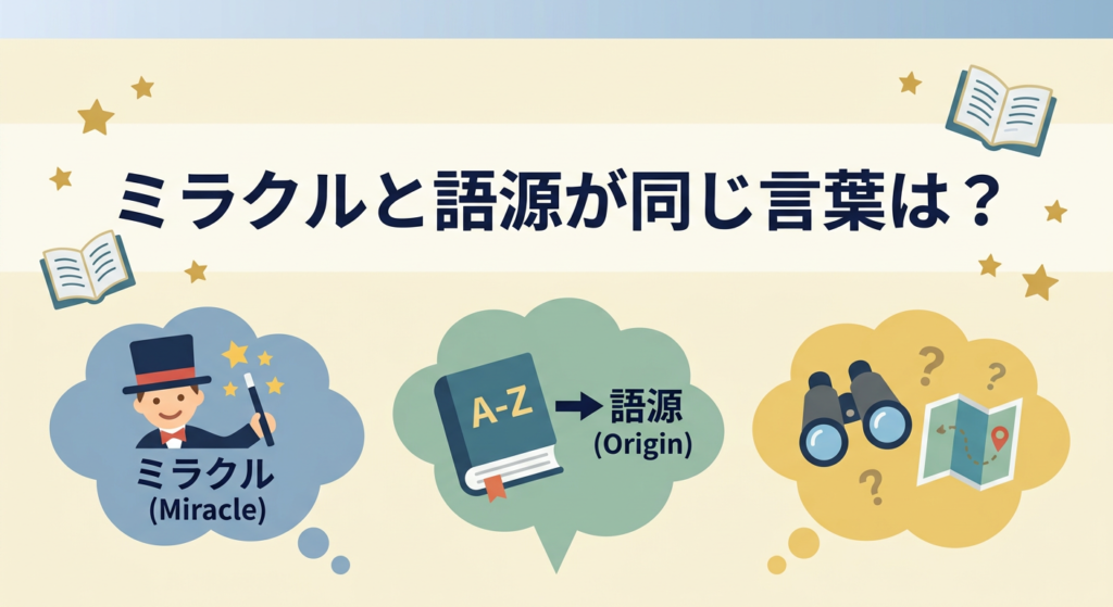 ミラクルと語源が同じ言葉は？mirror・admireなど意外な仲間