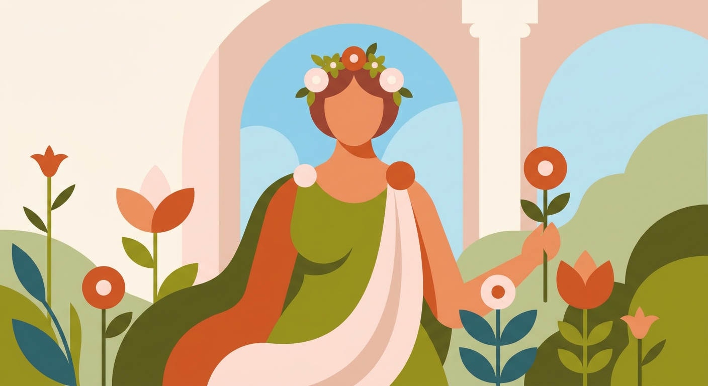 ローマ神話の女神をイメージしたやわらかいイラスト