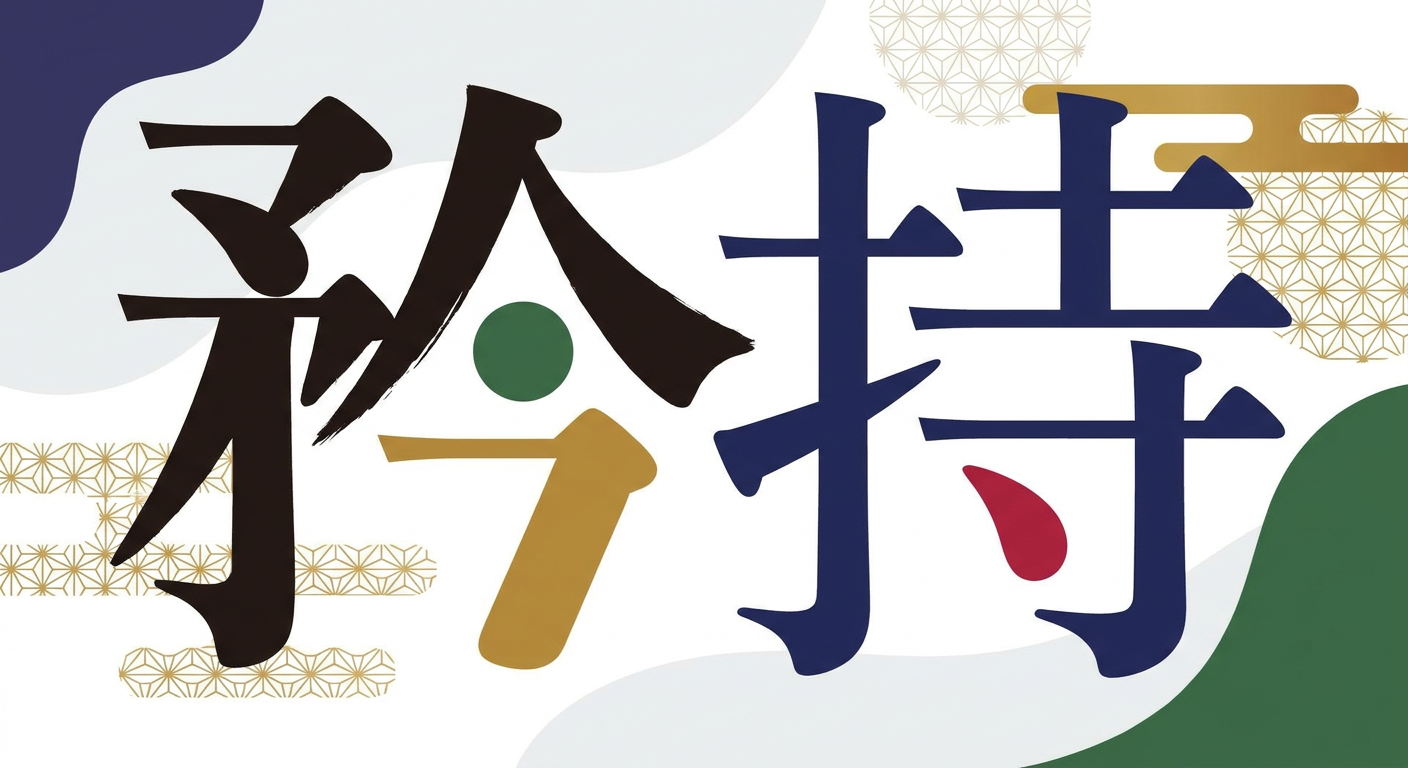 書道や万年筆で「矜持」と書かれた文字のイメージ