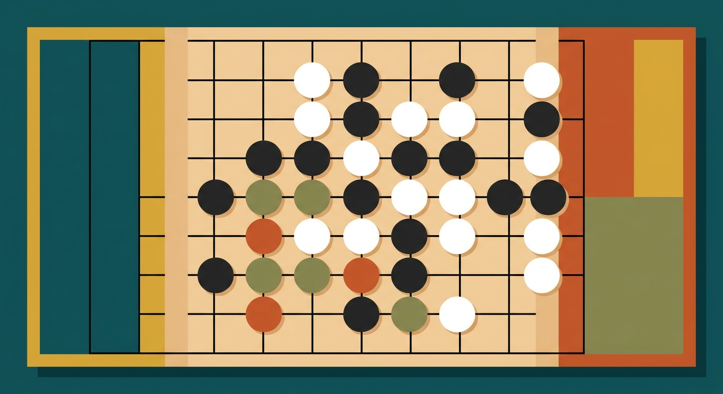 囲碁の盤面と碁石のイメージ
